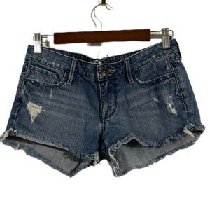 B Denim Distressed Frayed Hem Jean Shorts – Size 3 – 100% Cotton‎